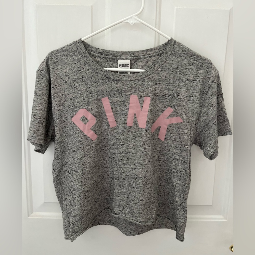 PINK: crop top, grey, size S